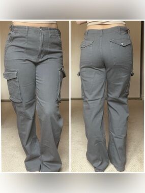 refuge Gray Cargo Pants with Flap Pockets